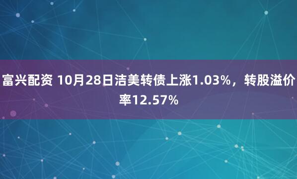 富兴配资 10月28日洁美转债上涨1.03%，转股溢价率12.57%