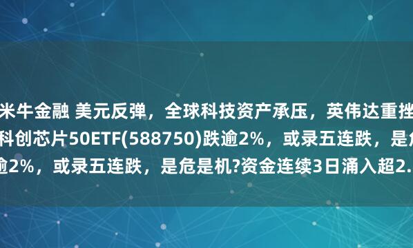 米牛金融 美元反弹，全球科技资产承压，英伟达重挫！寒武纪跌逾1%，科创芯片50ETF(588750)跌逾2%，或录五连跌，是危是机?资金连续3日涌入超2.3亿元